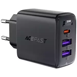 Töltő Acefast Wall charger A57 GaN 2xUSB-A+USB-C PD35W EU (black) kép
