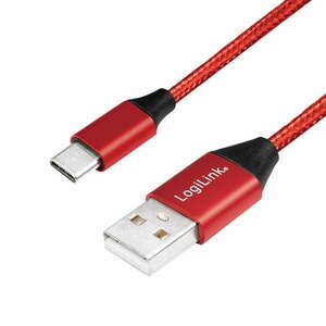 Logilink USB 2.0 Type-C kábel, C/M-USB-A/M, szövet, 0, 3 m kép