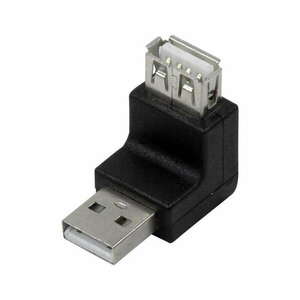 Logilink USB 2.0 adapter, USB-A/M - USB-A/F, 270 -os szög, fekete kép