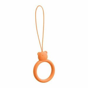Szilikon nyaklánc egy telefonos medve gyűrűjén egy Sleve narancssárga kép
