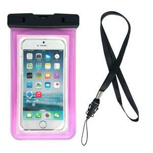 Vízálló telefon táska tasak rózsaszínű tok kép