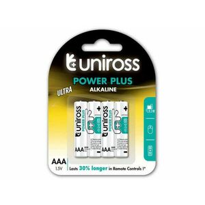 UNIROSS AAA/mikro tartós alkáli elem 1, 5 V (4 db/bl) kép