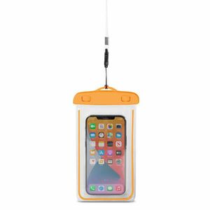 PVC vízálló telefontok zsinórral - narancssárga kép