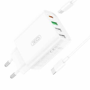 XO L120 Fali Hálózati Töltő (USB-C - USB-C Kábellel) - Fehér (18W) kép