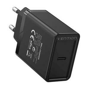 Vention FADB0-EU 1x USB Type-C Hálózati töltő - Fekete (20W) kép