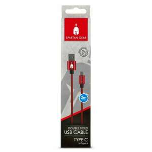 Spartan Gear Double Sided USB Cable (Type C) 2m Red 066087 kép