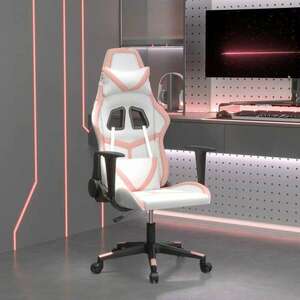 fehér és rózsaszín műbőr gamer szék kép