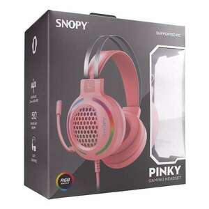 Snopy Fejhallgató, SN-GX82 PINKY (mikrofon, 3.5mm jack, hangerősz... kép