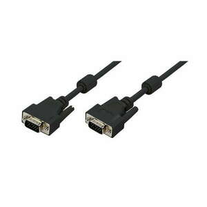 LogiLink VGA kábel, HD15/M - HD15/M, 1080p, 2x ferrit, fekete, 15 m kép