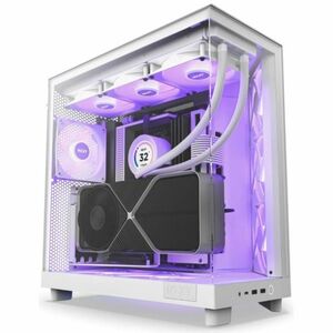 NZXT case H6 Flow RGB / 3x120 mm fan / glass / mesh panel / fehér kép