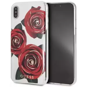 Tok Guess iPhone Xs Max Transparent Hard Case Flower Desire Red Roses (GUHCI65ROSTR) kép