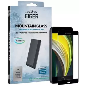 TEMPERED KIJELZŐVÉDŐ FÓLIA Eiger 3D GLASS Full Screen Glass Screen Protector for Apple iPhone SE (2020)/8/7 in Clear/Black kép