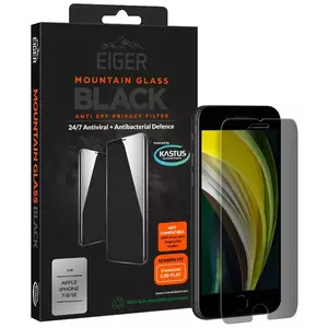 TEMPERED KIJELZŐVÉDŐ FÓLIA Eiger Mountain BLACK Anti Spy Privacy Glass Screen Protector for Apple iPhone SE(2020)/8/7 kép