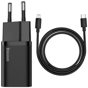 Töltő Baseus Super Si Quick Charger 1C 20W with USB-C cable for Lightning 1m (black) (6953156230057) kép