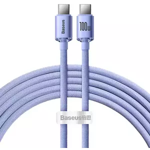 Kábel Baseus Crystal Shine cable USB-C to USB-C, 100W, 1.2m (purple) kép