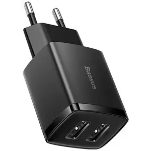 Töltő Baseus Compact Quick Charger, 2x USB, 10.5W (black) kép