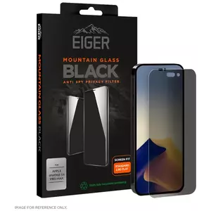 TEMPERED KIJELZŐVÉDŐ FÓLIA Eiger Mountain Black Privacy Screen Protector 2.5D for Apple iPhone 14 Pro Max in Black kép