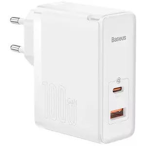 Töltő Baseus GaN5 Pro USB-C + USB wall charger 100W + 1m cable (white) kép
