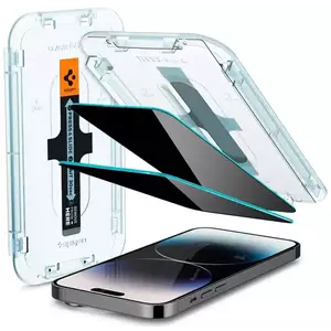 TEMPERED KIJELZŐVÉDŐ FÓLIA Spigen Glass EZ Fit Privacy 2 Pack - iPhone 14 Pro (AGL05215) kép
