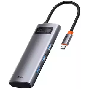 USB Hub Adapter 5in1 Baseus Hub USB-C to 3x USB 3.0 + HDMI + USB-C PD (6932172602628) kép