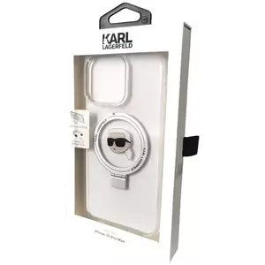 Tok Karl Lagerfeld KLHMP15XHMRSKHH iPhone 15 Pro Max 6.7" white hardcase Ring Stand Karl Head - Silver MagSafe (KLHMP15XHMRSKHK) kép