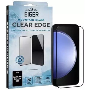 TEMPERED KIJELZŐVÉDŐ FÓLIA Eiger Mountain Glass CLEAR EDGE Screen Protector for Samsung S24 kép