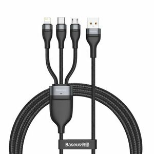 Baseus Data kábel 3in1 USB - Lightning / USB-C / Micro USB 1.2m 5A 40W, fekete (CA1T3-G1) kép