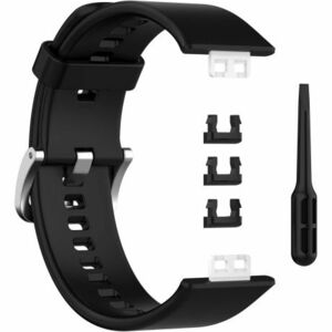 BStrap Silicone szíj Huawei Watch Fit, black/silver kép