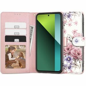 Tech-Protect Wallet könyv tok Xiaomi Redmi Note 13 Pro 5G / Poco X6 5G, blossom flower kép