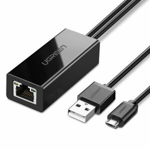 Ugreen USB külső hálózati adapter Chromecast + kábel 1m, fekete (30985) kép