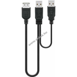 USB 2.0 Hi-Speed Dual Power hosszabbító kábel 2db A csatlakozó > A csatlakozó - A készlet erejéig! kép