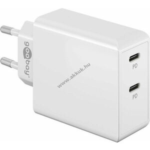 Hálózati dupla USB-C Power Delivery gyorstöltő, 36W, fehér kép