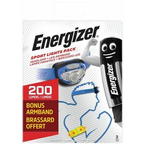 Energizer LED-es futó sport lámpa fejlámpa, homloklámpa + 1db AAA elem + 1 LED-es karpánt, kék 200l kép