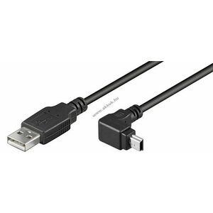 Goobay USB kábel 2.0 mini USB 5pin - 90 fok - csatlakozóval 1, 8m fekete - Kiárusítás! kép