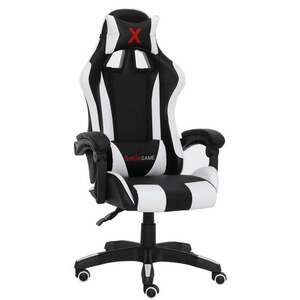 SmileGAME Xtreme Gamer szék nyak- és deréktámasszal - fekete-fehér kép