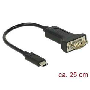 Delock USB Type-C -> 1 db soros DB9 RS-232 adapter (63908) (d63908) kép