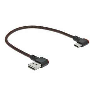 DeLock EASY-USB 2.0 Kábel Type-A Apa to USB Type-C Apa Szögben le... kép