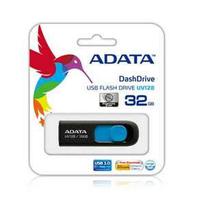 Adata Pendrive 32GB, UV220 USB 2.0 Black/Blue (AUV220-32G-RBKBL) kép