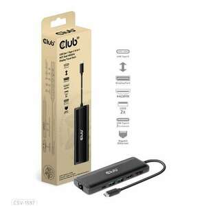 DOC Club3D USB Gen 1 Type-C 8-in-1 MST Dual 4K60Hz Display Travel... kép