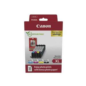 Canon CLI-571 XL Eredeti Tintapatron Multipack + Fotópapír kép