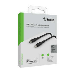 Belkin BOOST CHARGE USB-C to Lightning Cable, Braided - 1M - Black kép