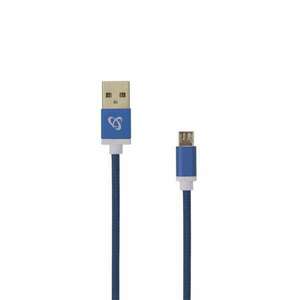 Sbox kábel, cable usb a male -> micro usb male 1.5 m blue USB-10315BL kép