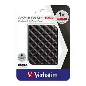 SSD (külső memória), 1TB, USB 3.2 VERBATIM "Store n Go Mini", fekete kép