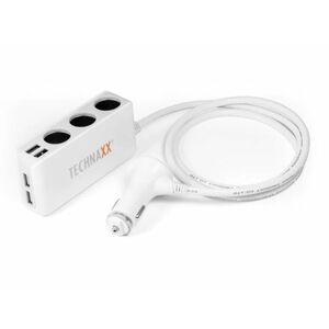 Technaxx TE11 4 USB portos, 3 foglalatos autós töltő (TX0263) fehér kép