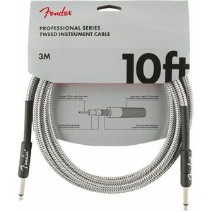 Fender Professional Series 10' Instrument Cable White Tweed kép