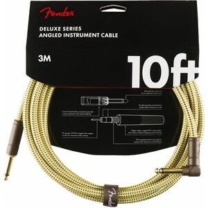 Fender Deluxe Series 10' Instrument Cable Tweed Angled kép