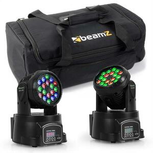 Beamz fényhatás készlet hordtáskával, 2 x moving-head LED-108 + 1 x táska kép