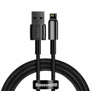 Baseus Tungsten kábel USB / Lightning 2.4A 2m, fekete (CALWJ-A01) kép