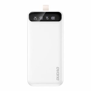 Dudao K8s+ Power Bank 30000mAh 3x USB + LED lámpa, fehér (K8s+ white) kép