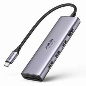 Ugreen CM511 HUB adapter USB-C - 3x USB 3.2 / HDMI 4K / SD TF, szürke (60383 CM511) kép